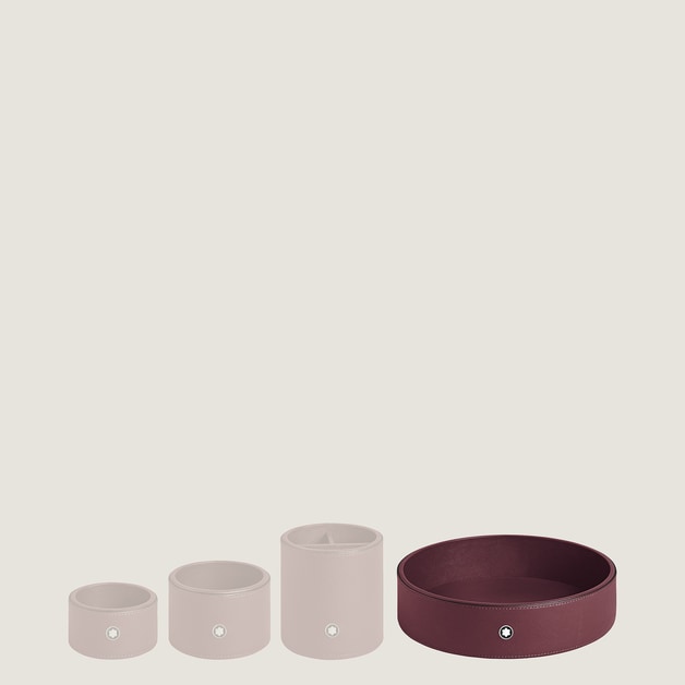 Desk Tray Large, Saffiano Leather, Cassis - 2