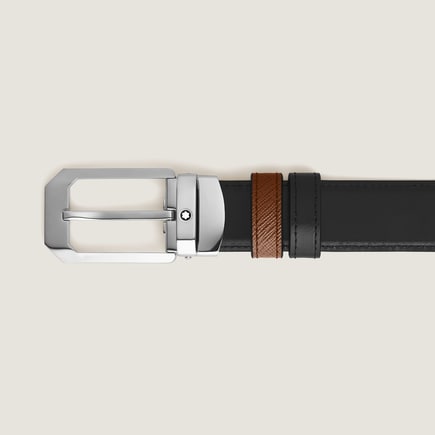 Rectangular 30 mm Reversible Belt in Sartorial Leather