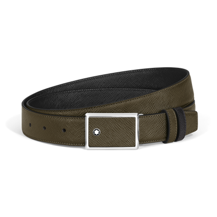 Marquetry Plate 30&nbsp;mm Reversible Belt in Sartorial Leather