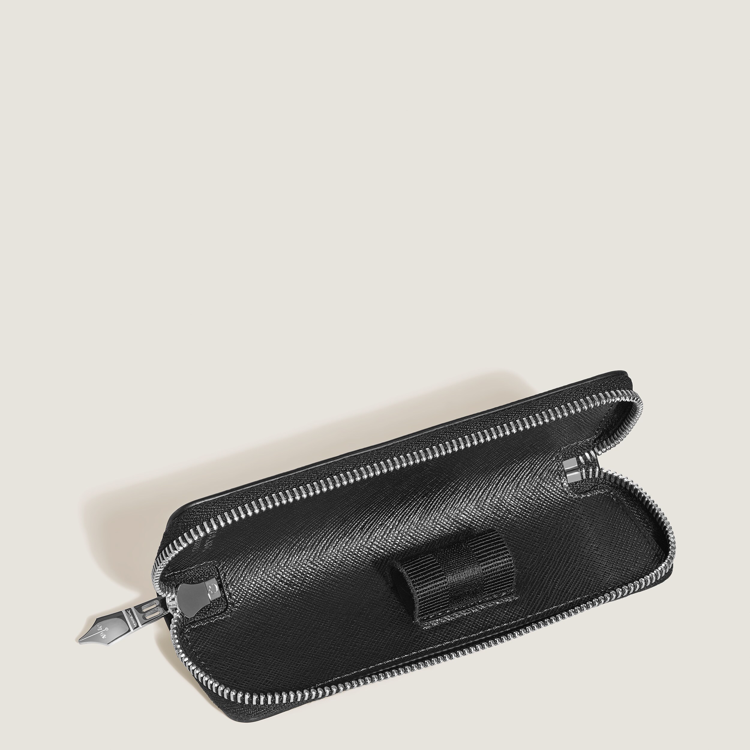 1-Pen Pouch with zip in Sartorial Leather