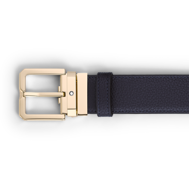 Ceinture réversible de 35 mm en cuir bleu nuit/noir - 3