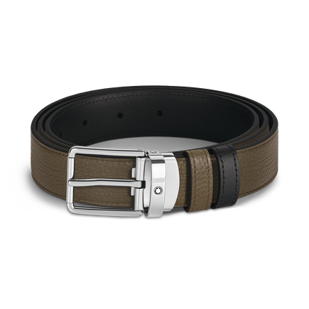 Everyday Buckle Khaki/Black 30 mm Reversible Leather Belt