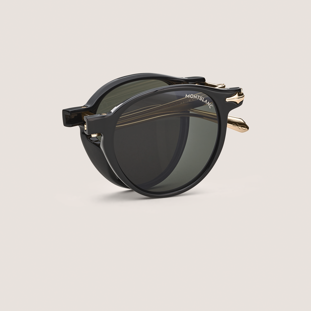 Oval foldabale Sunglasses with Black Coloured Injected Frame - 2