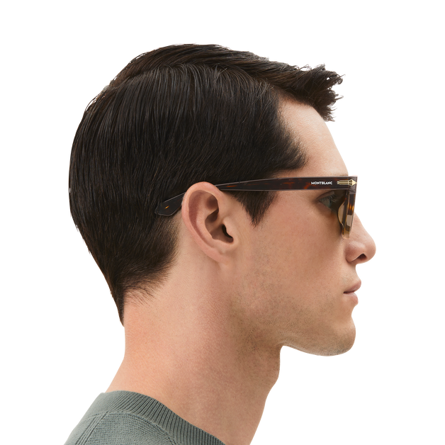 Gafas de sol cuadradas con montura de acetato habano (S) - 5
