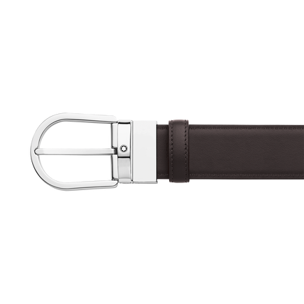 Ceinture à boucle fer à cheval de 35 mm en cuir noir/naturel