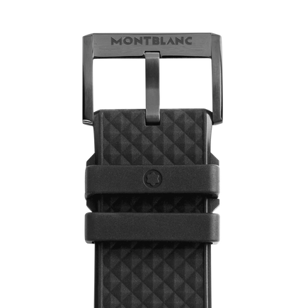 Black rubber strap with black pin buckle 