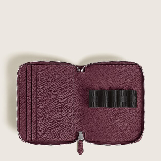 5-Pen Pouch with zip in Sartorial Leather - 4