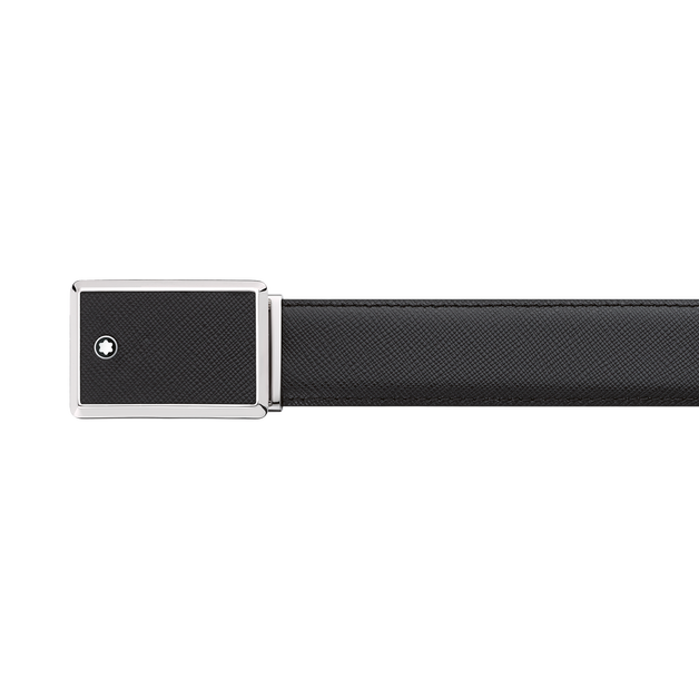 Black 30 mm leather belt - 4