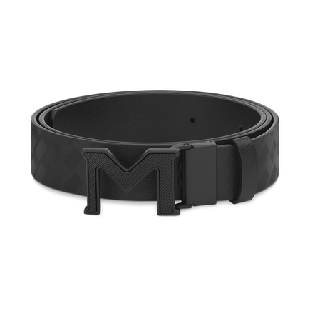 M buckle Extreme 3.0 black/plain black 35 mm reversible leather belt