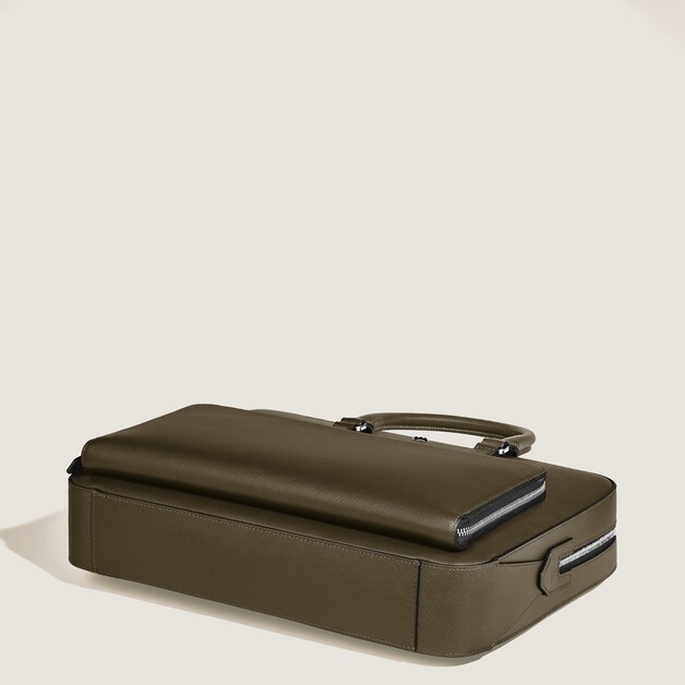 Malet&iacute;n Mediano con Bolsillo de Piel Sartorial - 7