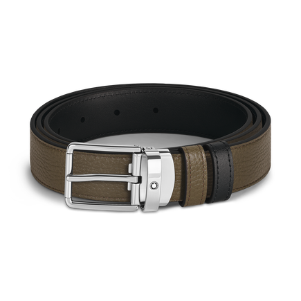 Everyday Buckle Khaki/Black 30 mm Reversible Leather Belt