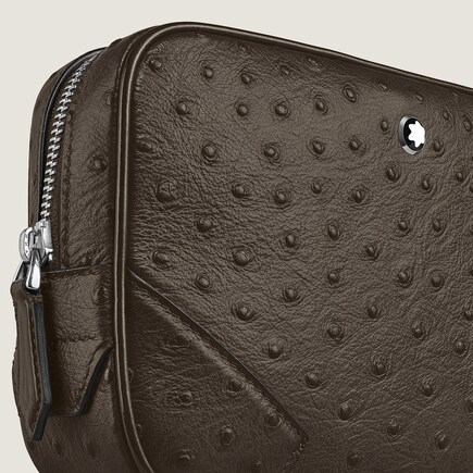 Mini Crossbody Bag in Ostrich-Embossed Leather