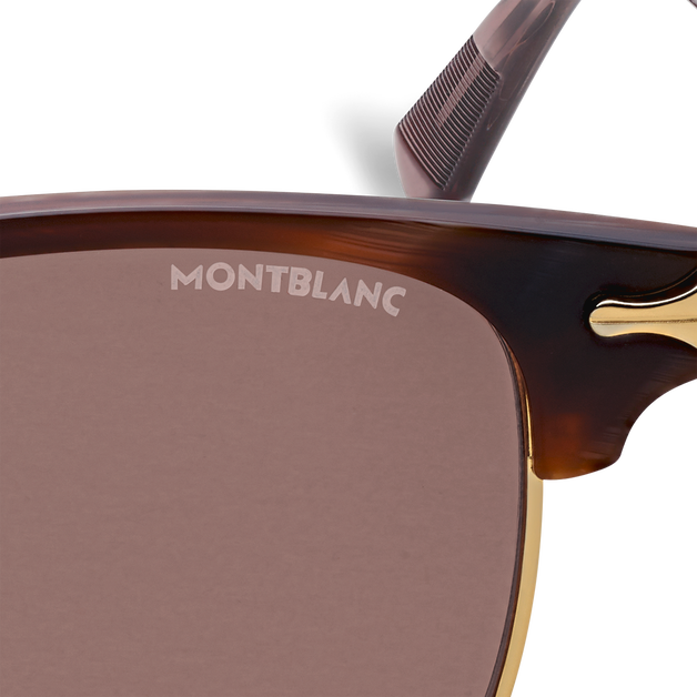 Gafas de sol rectangulares con montura metálica dorada  - 3
