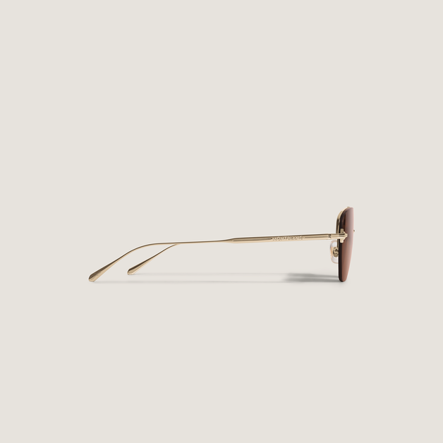 Oval Sunglasses with Gold Coloured Metal Frame - 2