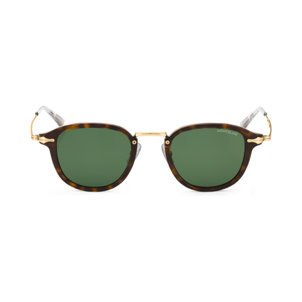 Round Sunglasses with Havana-Colored Injected Frame