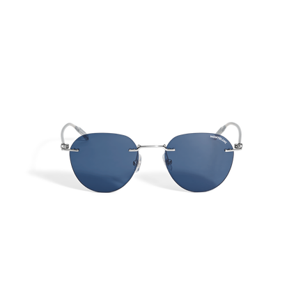 Round Sunglasses with Silver-Coloured Metal Frame