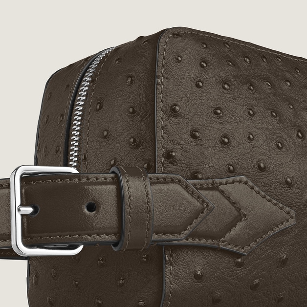 Wash Bag in Ostrich-Embossed Leather - 2