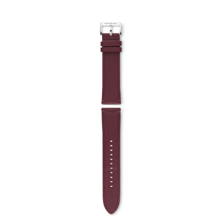 Burgundy calf strap with grey pin buckle