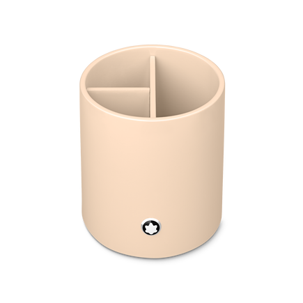 Round Pen Holder in Ivory Colored Lacquer Wood 