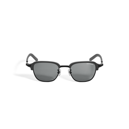 Rectangular Sunglasses with Black Metal Frame 