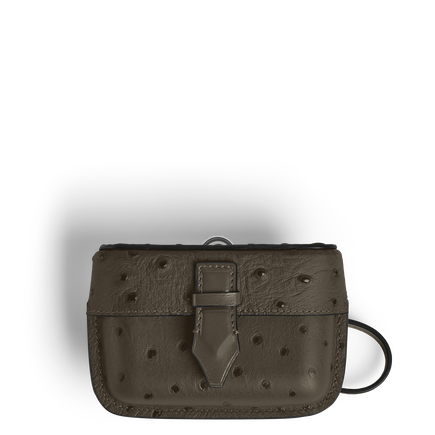 Nib Accessory Case with Strap in Ostrich-Embossed Leather