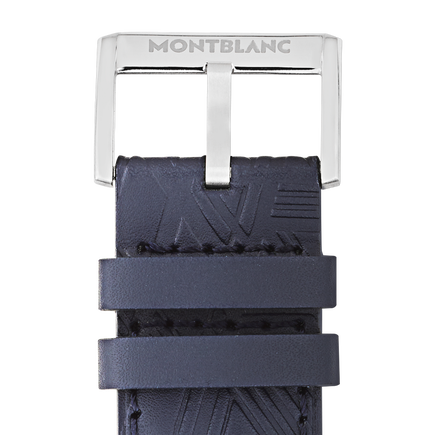 Blue calf strap with gray pin buckle