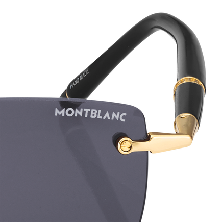 Rectangular Sunglasses with Gold-Colored Metal Frame