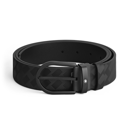 Black leather 35mm belt