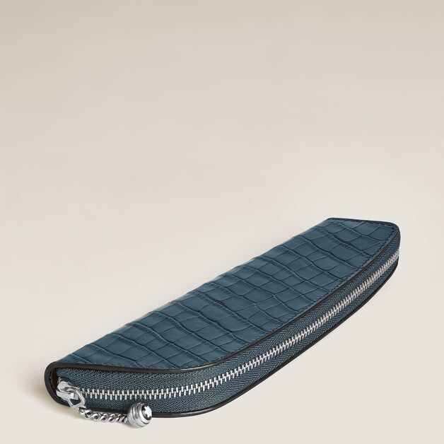 1-Pen Pouch in Croco-Embossed Leather - 4