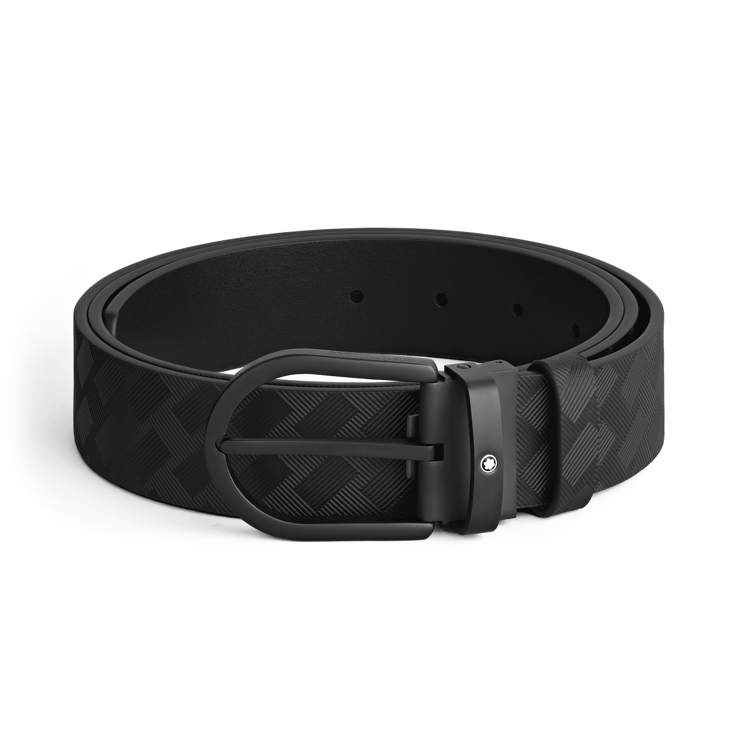 حزام جلد أسود 35 مم