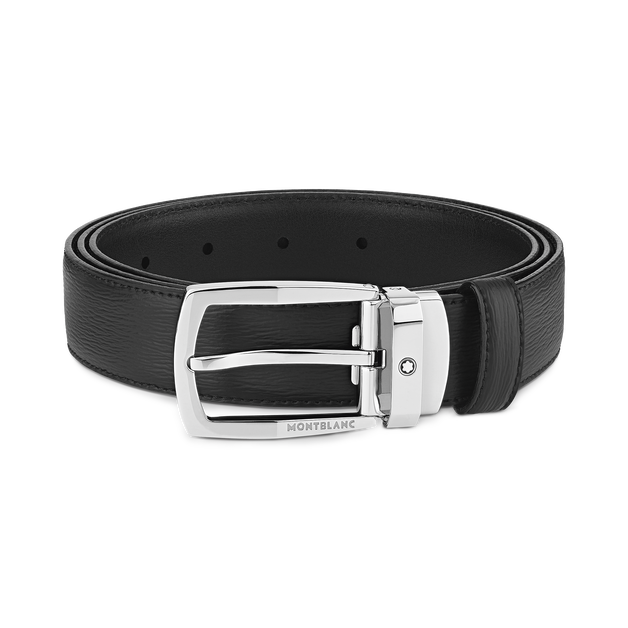 Black 30 mm leather belt - 2