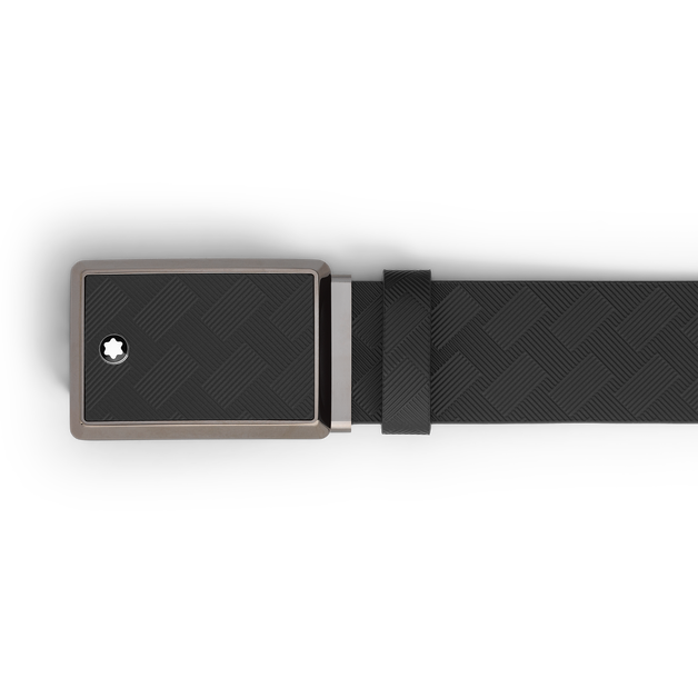 Black 35 mm leather belt - 3