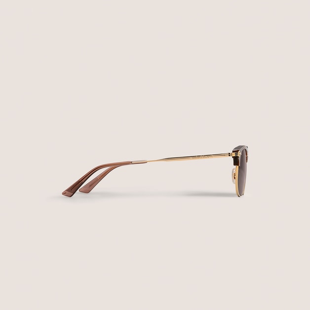 Lunettes de Soleil Rectangulaires avec Monture en Métal Doré - 2
