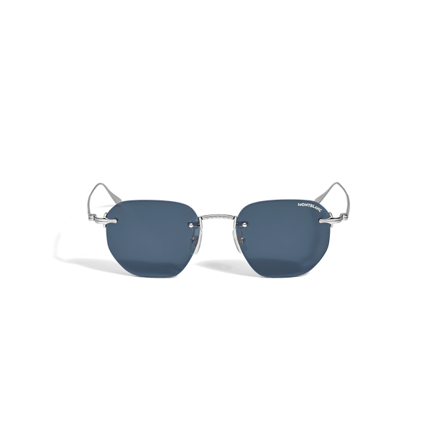 Round Sunglasses with Silver-Colored Metal Frame - 1