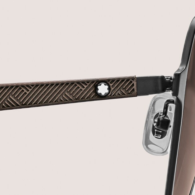 Lunettes de Soleil Carrées avec Monture en Métal Noir - 3