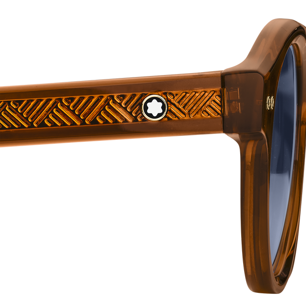 Round Sunglasses with Brown Acetate Frame - 6