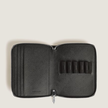 Estuche para 5 Artículos de Escritura con Cremallera de Piel Sartorial