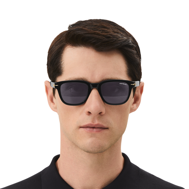 Squared Sunglasses with Black Colored Acetate Frame (S) - 5