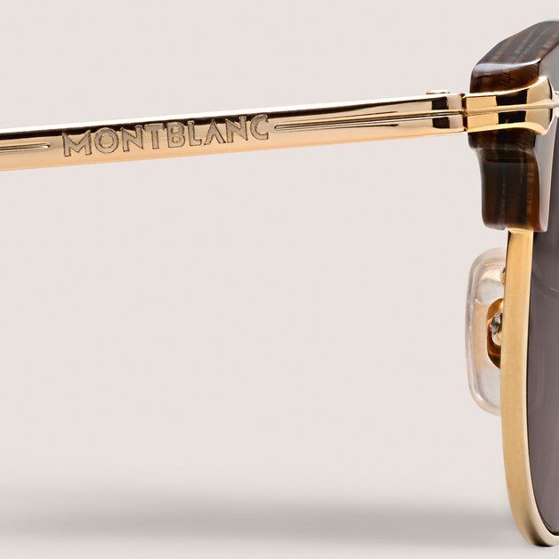 Rectangular Sunglasses with Gold-Coloured Metal Frame - 4