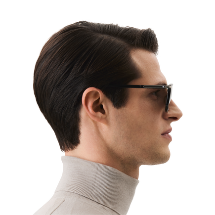 Rectangular Sunglasses with Black-Colored Acetate Frame
