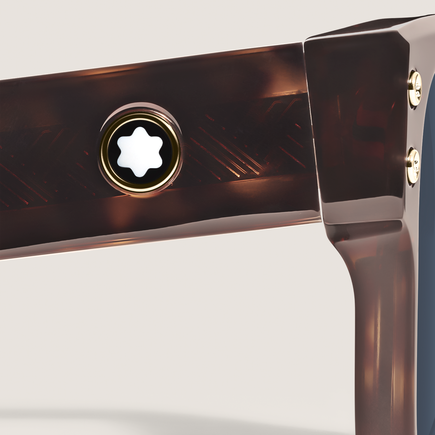 Squared Sunglasses with Havana Coloured Acetate Frame