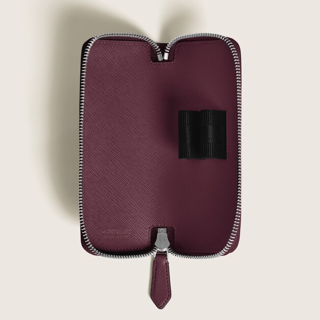 2-Pen Pouch with zip in Sartorial Leather - 3