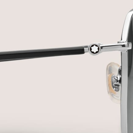 Lunettes de Soleil Carr&eacute;es avec Monture en M&eacute;tal Argent&eacute;