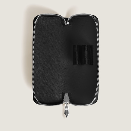 2-Pen Pouch with zip in Sartorial Leather