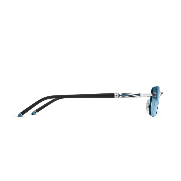 Rectangular Sunglasses with Silver-Coloured Metal Frame - 2