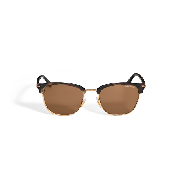 Quadratische Sonnenbrille mit goldfarbener Metallfassung - 1