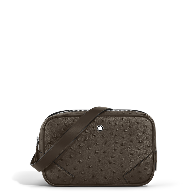 Sac à Bandoulière Mini Modèle en Cuir Imprimé Autruche - 1