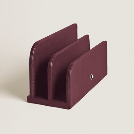 Porte-lettres en cuir cassis