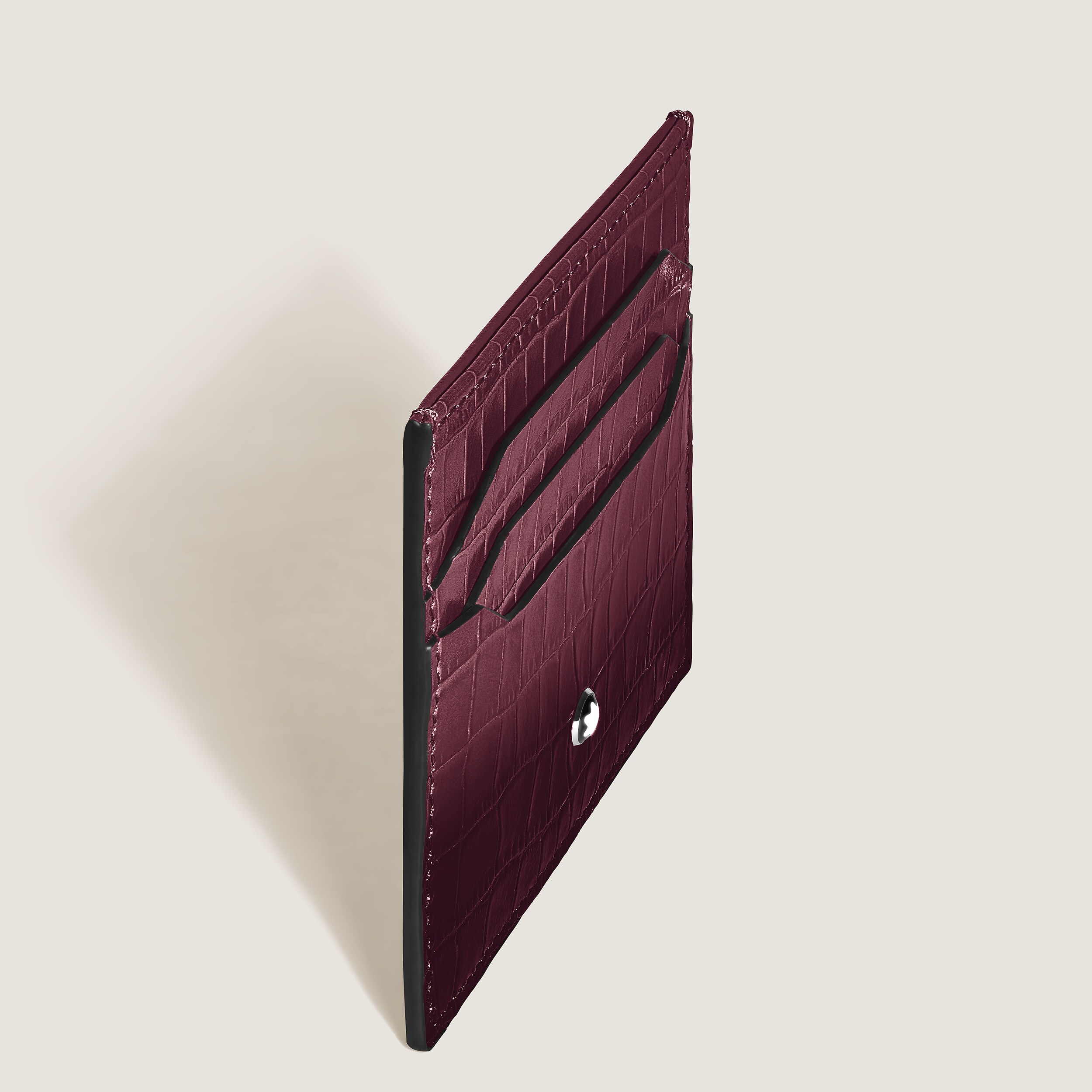 Card Holder 6cc in Croco-Embossed Leather