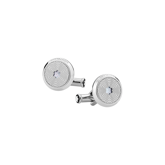 Cufflinks with Mother-of-Pearl Snowcap Emblem - 1
